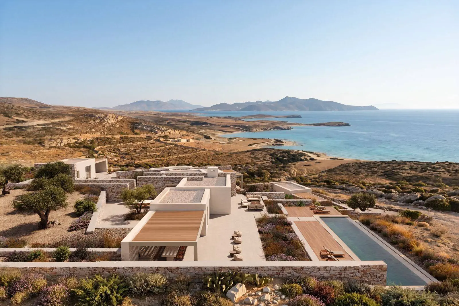 Contemporary seafront 4-bedroom villa in Tripiti, Paros