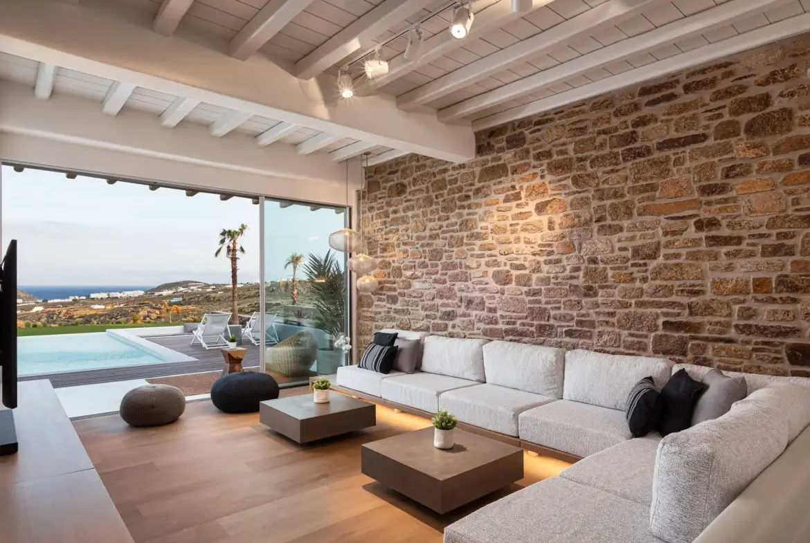 Luxury hilltop villa with sea view in Mykonos