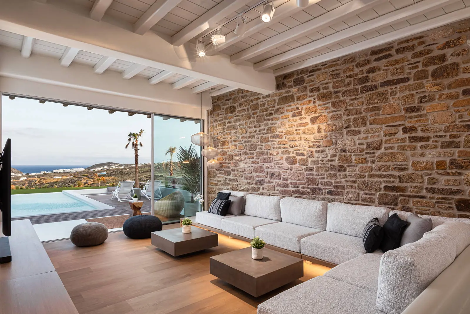 Luxury hilltop villa with sea view in Mykonos
