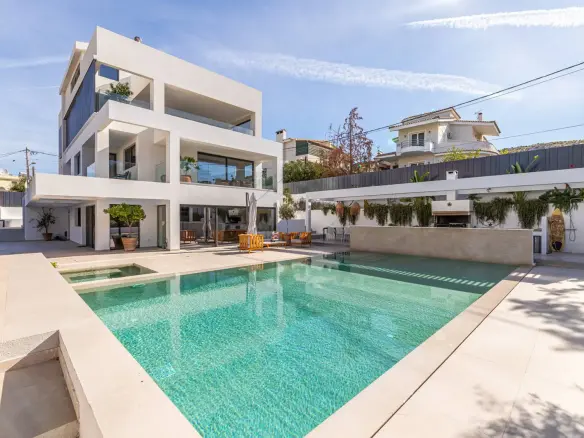 Exquisite modern villa in Vari with breathtaking paradise garden and pool