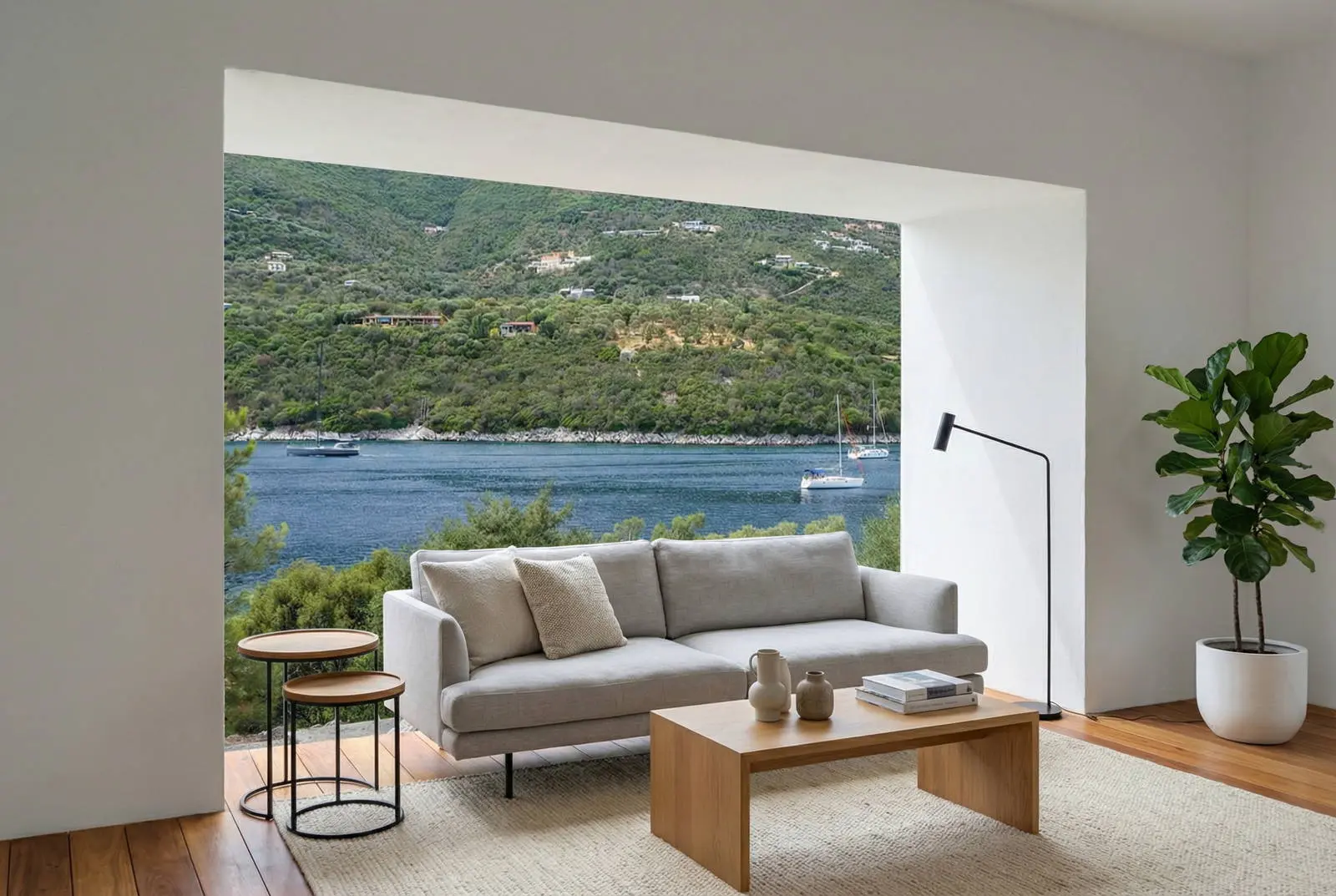 Seafront Villa with Private Mooring at Syvota, Lefkada