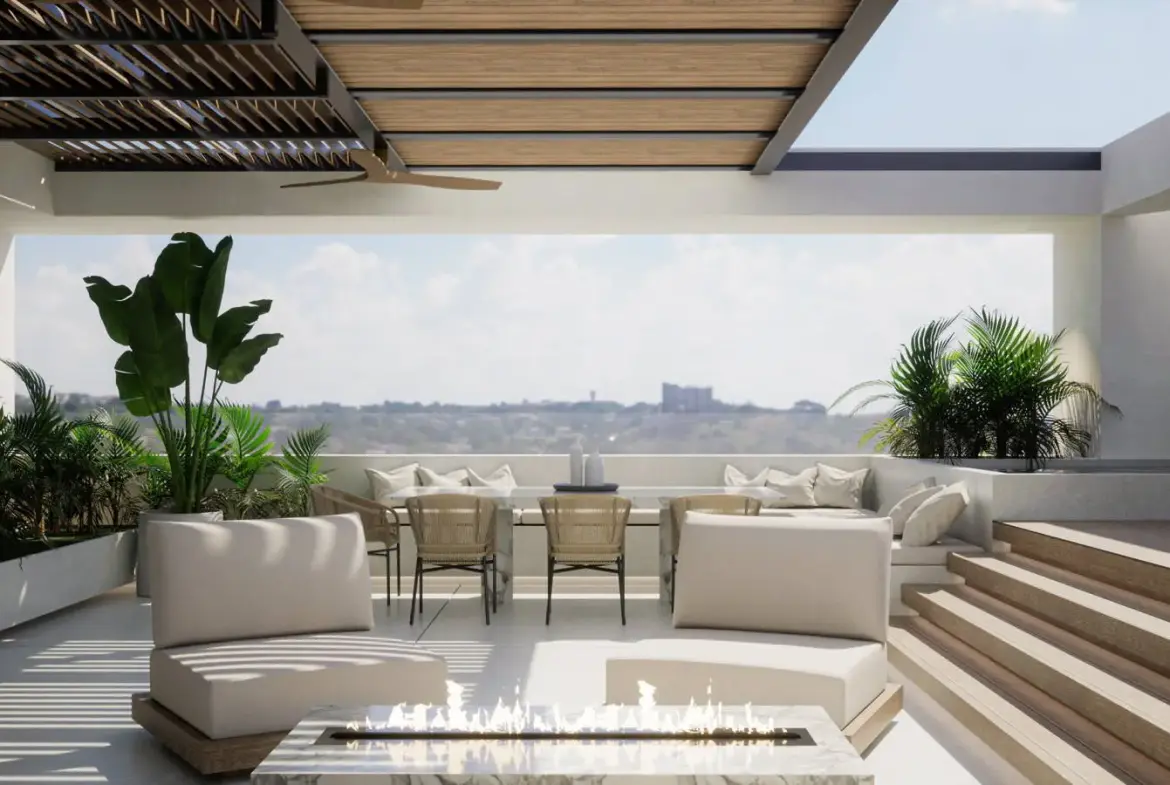 Minimal building with 3 apartments in Golf with sea view