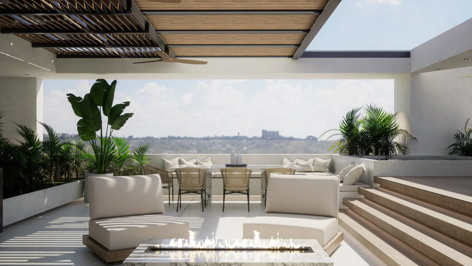 Minimal building with 3 apartments in Golf with sea view
