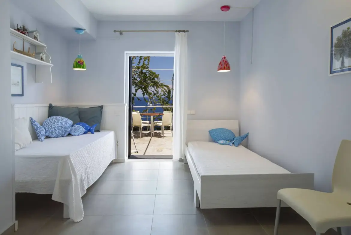 Τwo seafront villas with private sea access & pools in Sivota, Lefkada