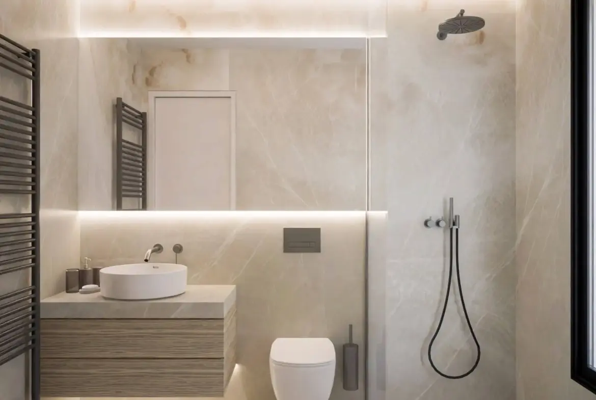 Minimal building with 3 apartments in Golf with sea view