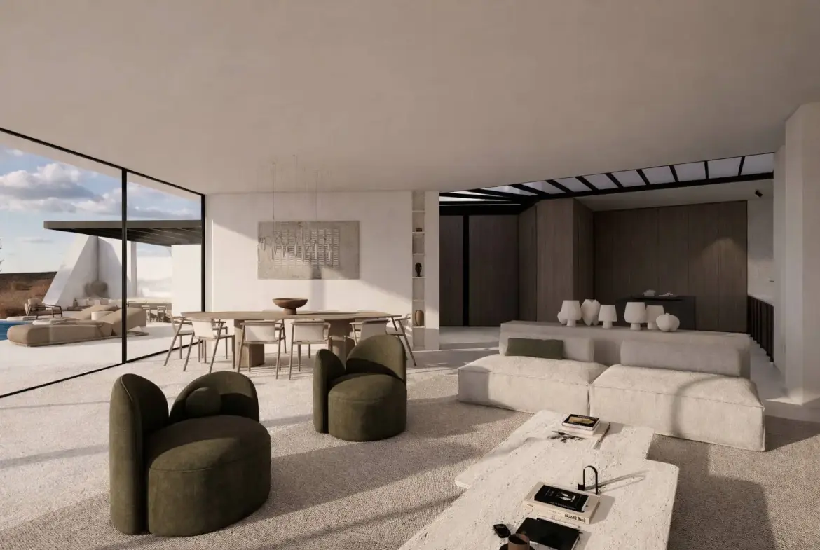 Subterranean architect-designed villa with panoramic sea views, Isterni, Paros