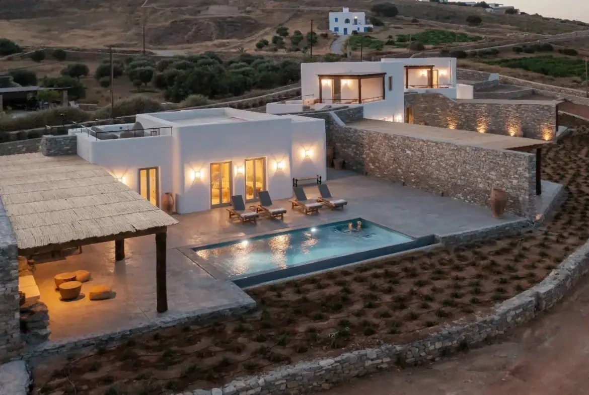 Private Collection of Three Luxury Villas Near Antiparos Town