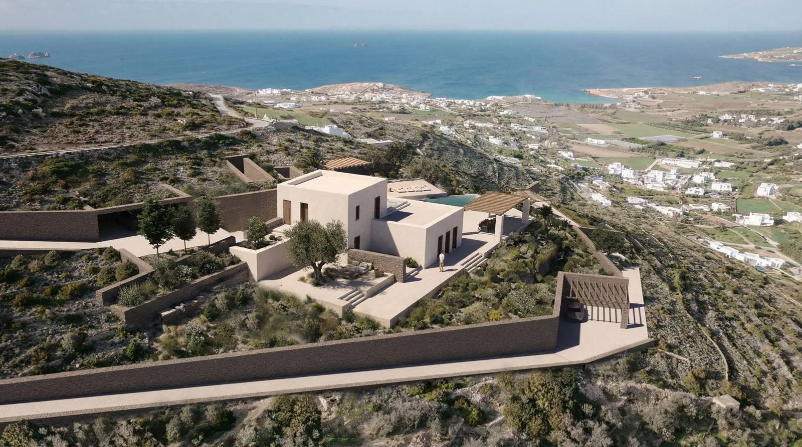 Under construction, luxurious villa with panoramic sea views in Paros