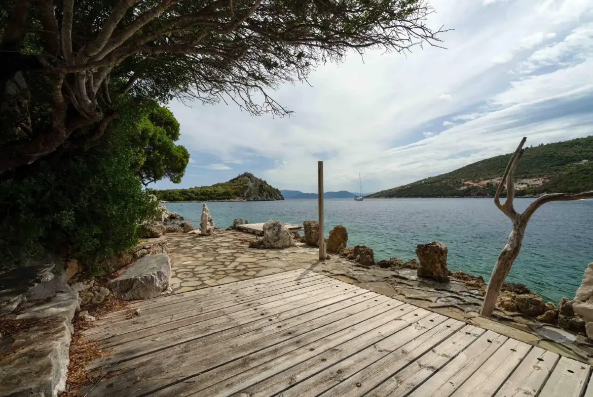 Seafront Villa with Private Mooring at Syvota, Lefkada