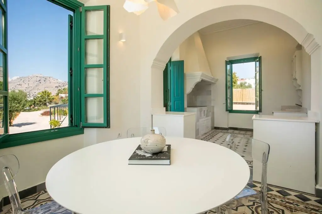 Architectural villa with sea views and historic character near Lindos