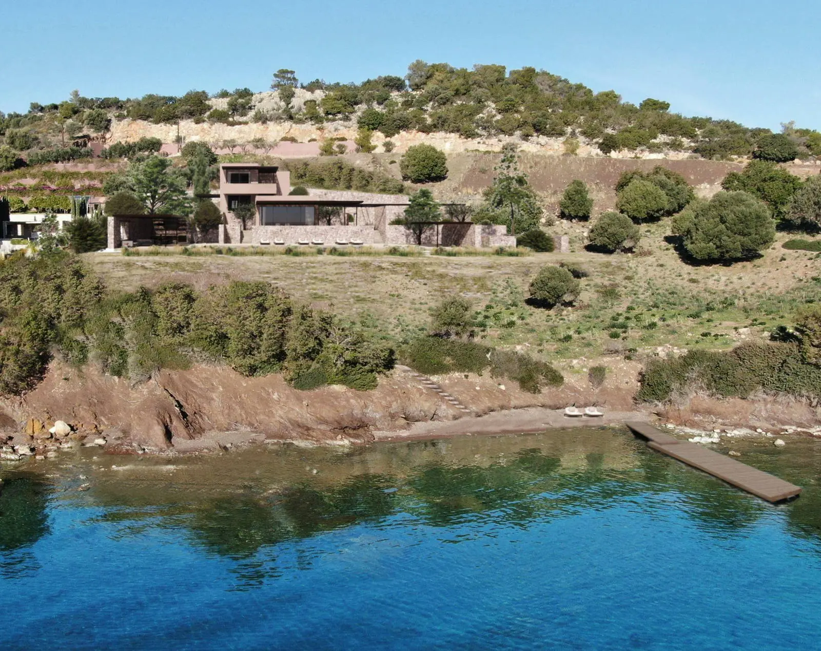 Villa Aeon: Waterfront 425 sq.m. villa with infinity pool and private beach access in Porto Heli