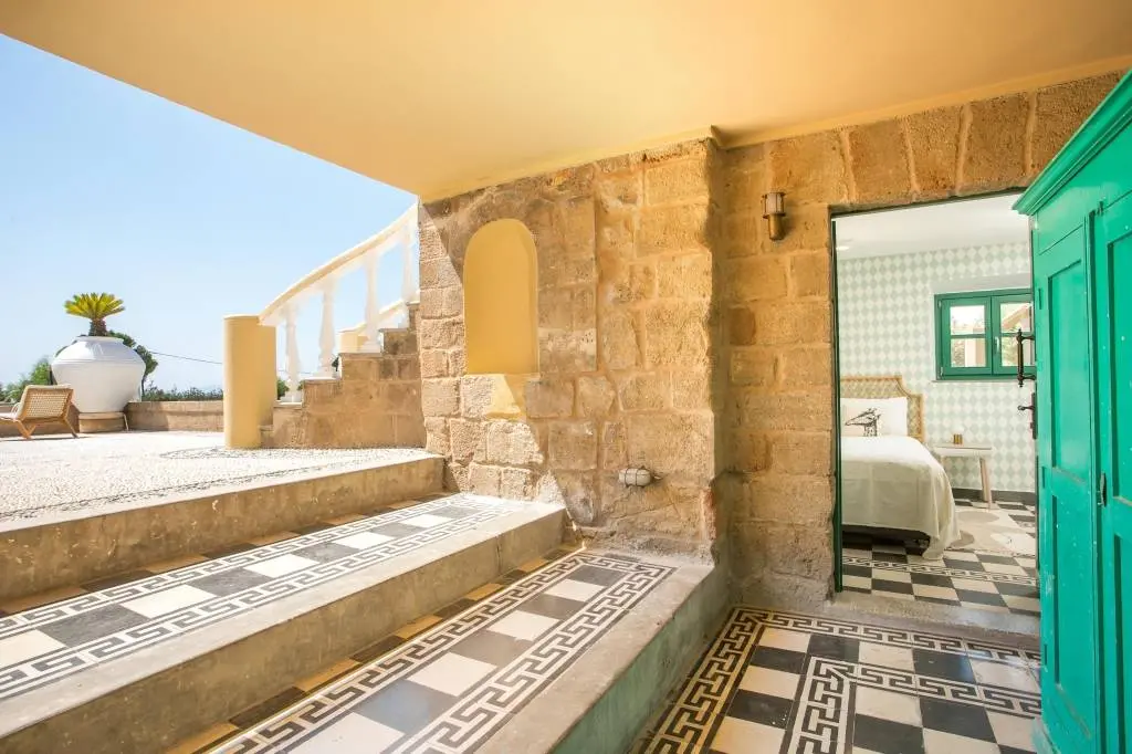 Architectural villa with sea views and historic character near Lindos