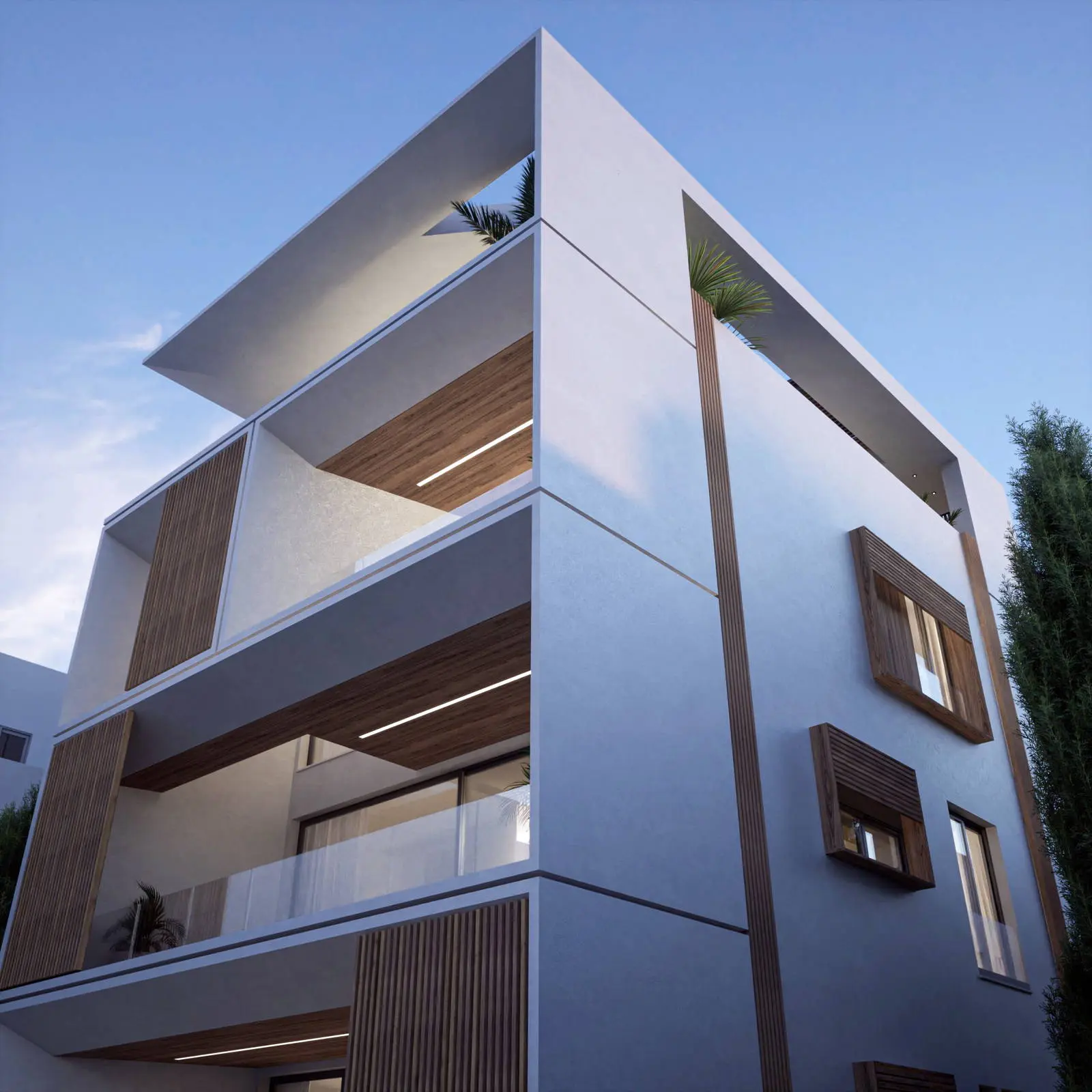 Minimal building with 3 apartments in Golf with sea view