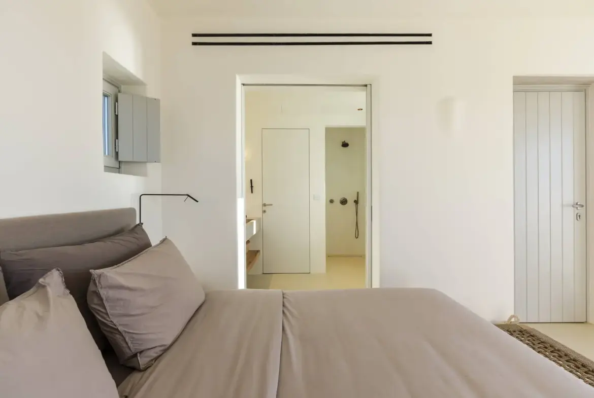 Seafront villa with private beach access and sunset views in Mykonos