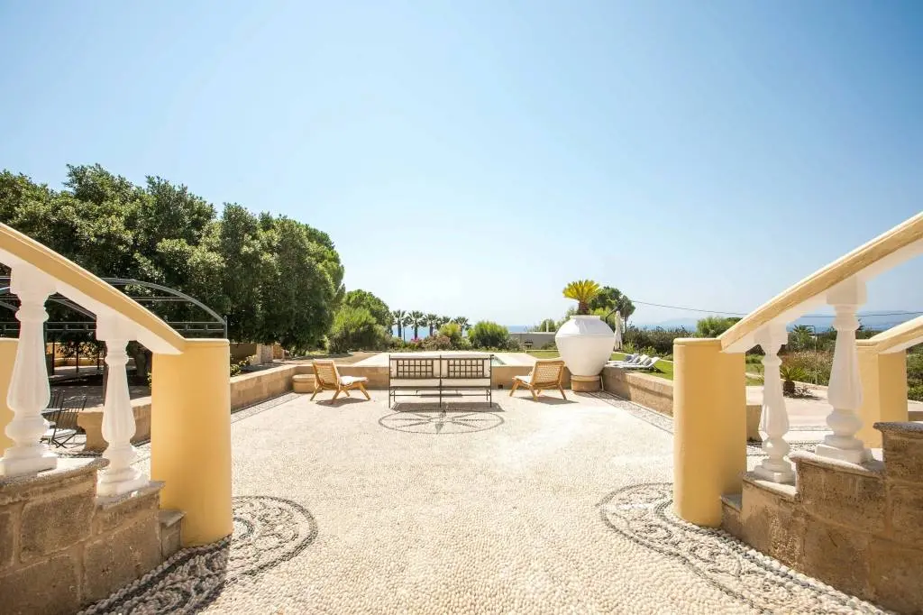 Architectural villa with sea views and historic character near Lindos