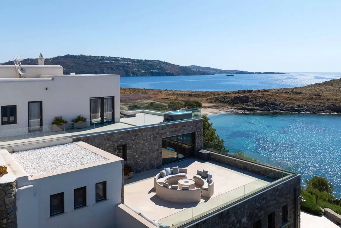 Exclusive waterfront 6-Bedroom villa in a private gated community in Mykonos