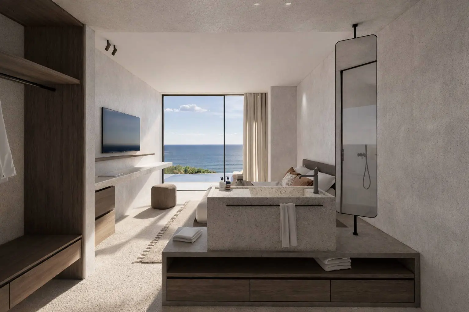Subterranean architect-designed villa with panoramic sea views, Isterni, Paros