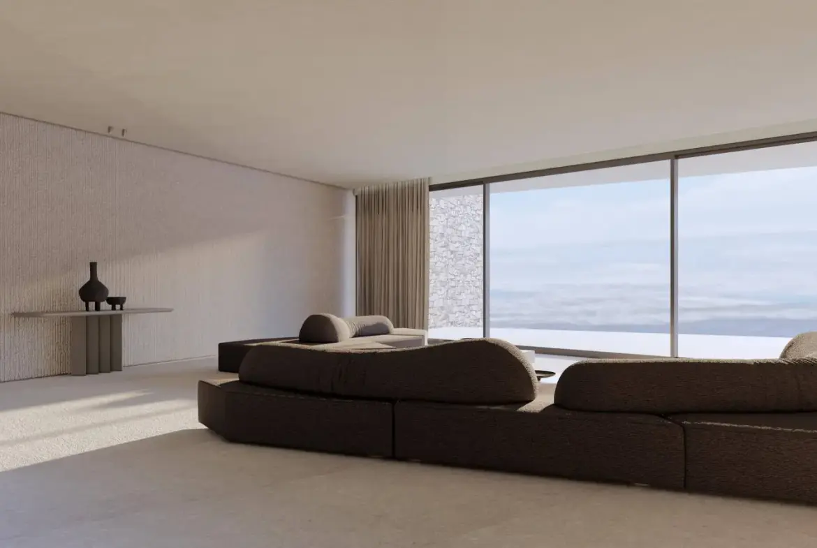 Iconic subterranean estate with signature V-shaped infinity pool in Antiparos