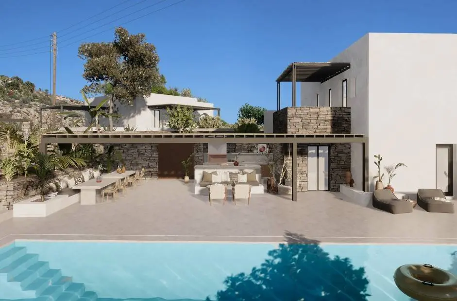 Unique newly built villa overlooking Naousa Bay, Kolymbithres, Paros