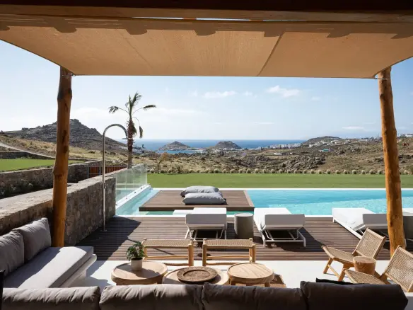 Luxury hilltop villa with sea view in Mykonos