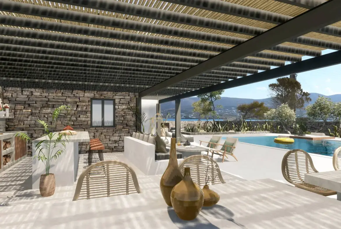 Unique newly built villa overlooking Naousa Bay, Kolymbithres, Paros