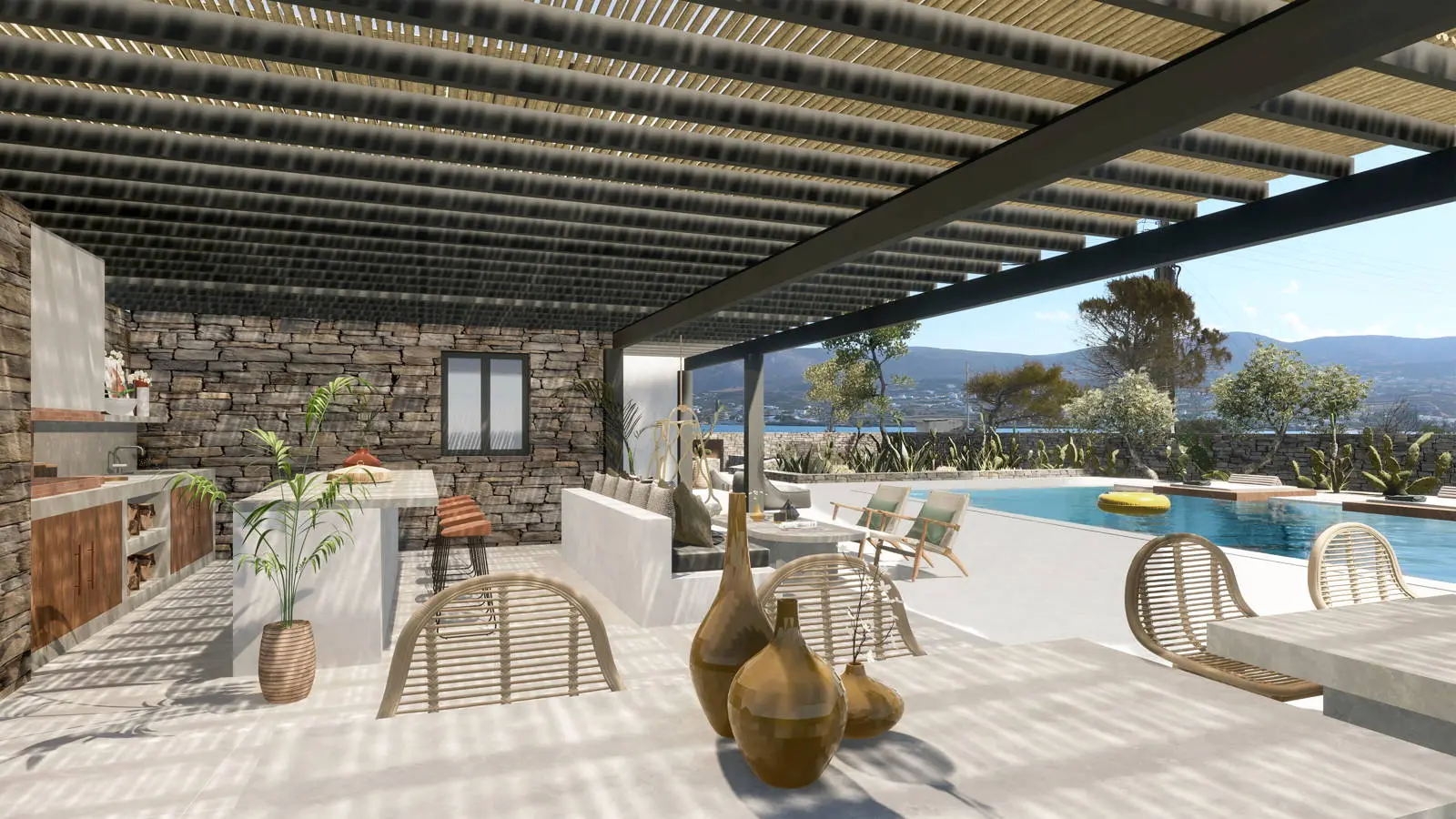 bh-baee9e3d28b1 Unique newly built villa overlooking Naousa Bay, Kolymbithres, Paros