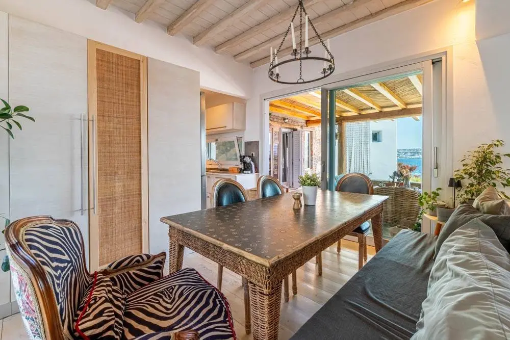 Villa with private beach access and Mykonos downtown views