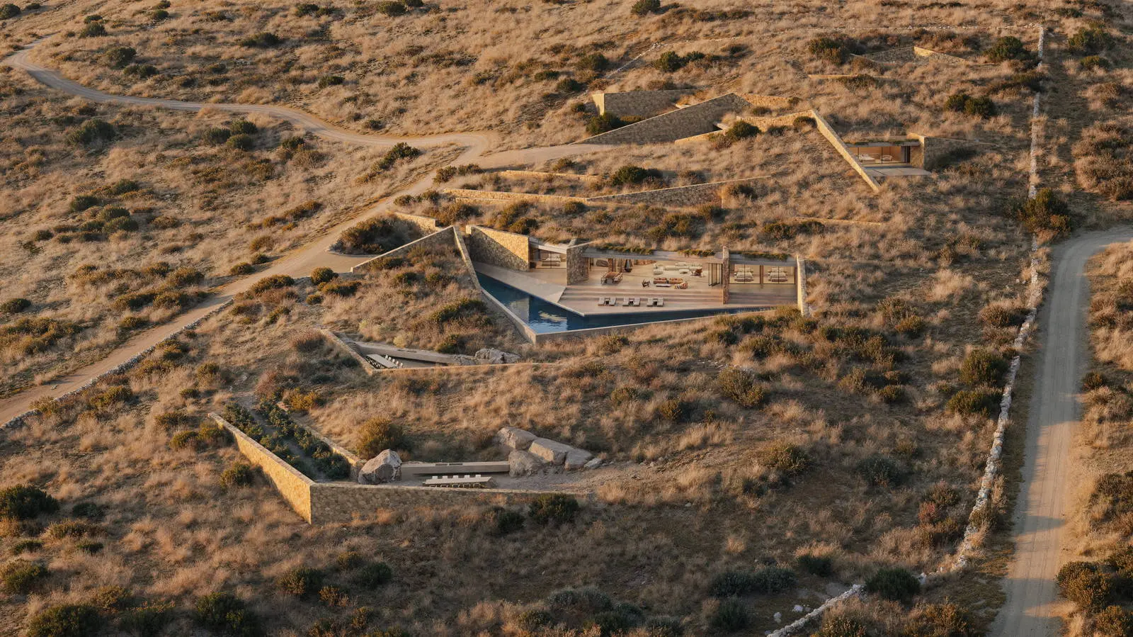 bh-c3d3e250d86f Iconic subterranean estate with signature V-shaped infinity pool in Antiparos