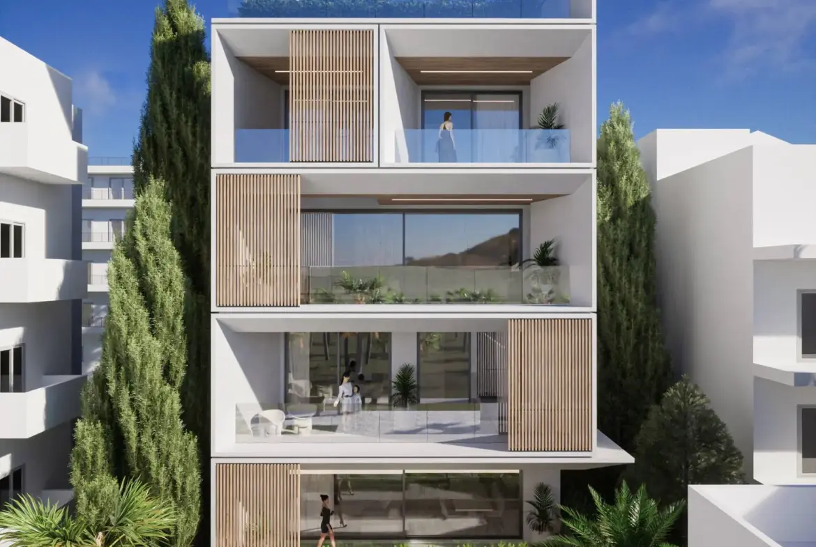Minimal building with 3 apartments in Golf with sea view