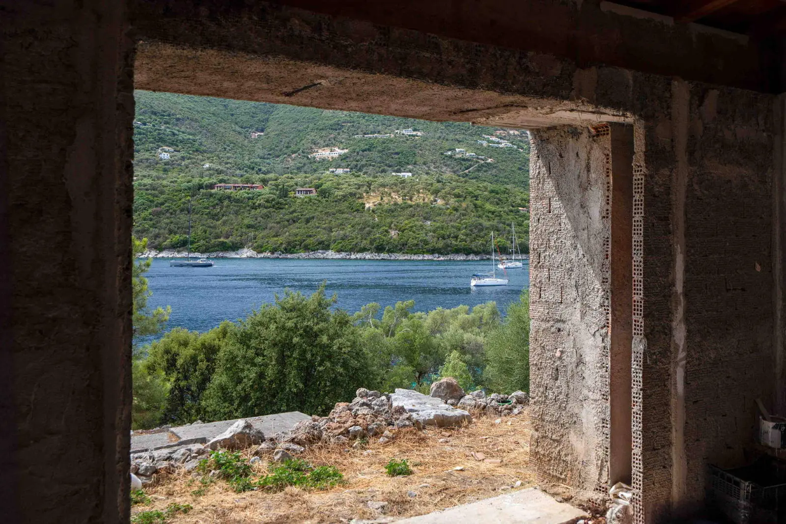 Seafront Villa with Private Mooring at Syvota, Lefkada