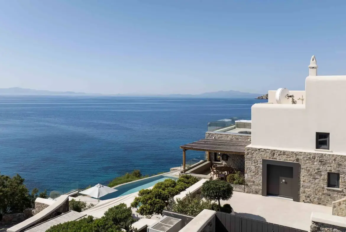 Exclusive waterfront 6-Bedroom villa in a private gated community in Mykonos