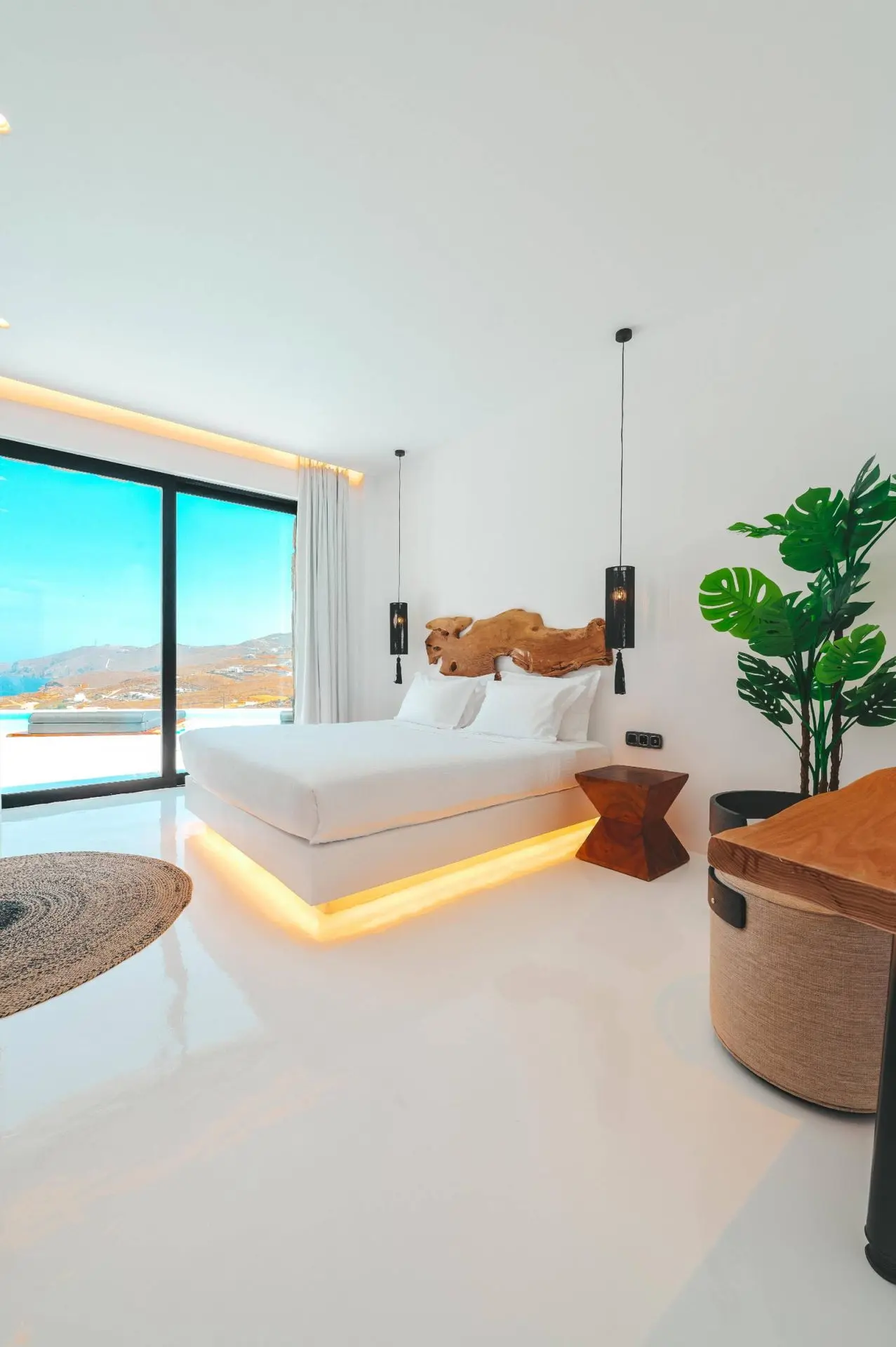 Luxury Architectural Cave Villa with Pool & Panoramic Aegean Views in Ftelia, Mykonos