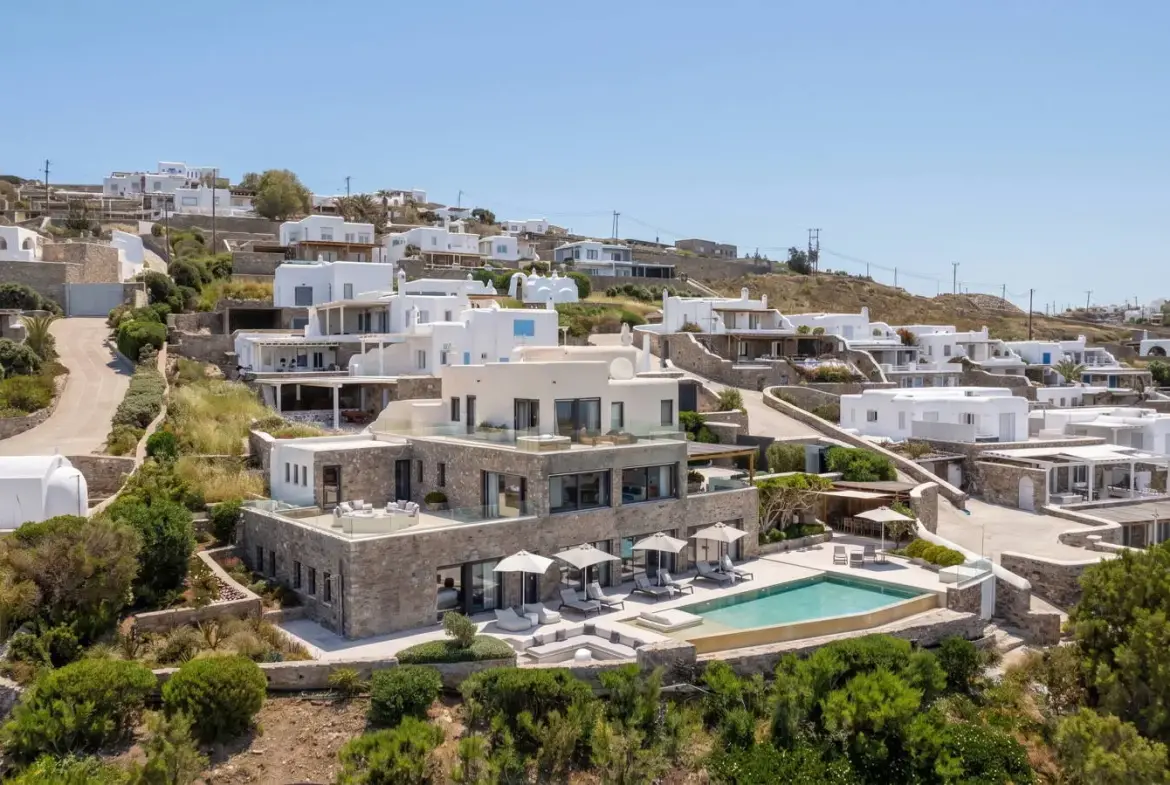 Exclusive waterfront 6-Bedroom villa in a private gated community in Mykonos