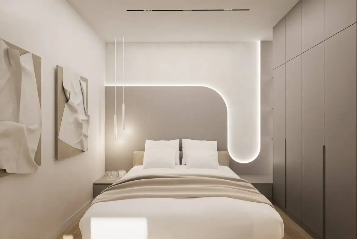 Minimal building with 3 apartments in Golf with sea view