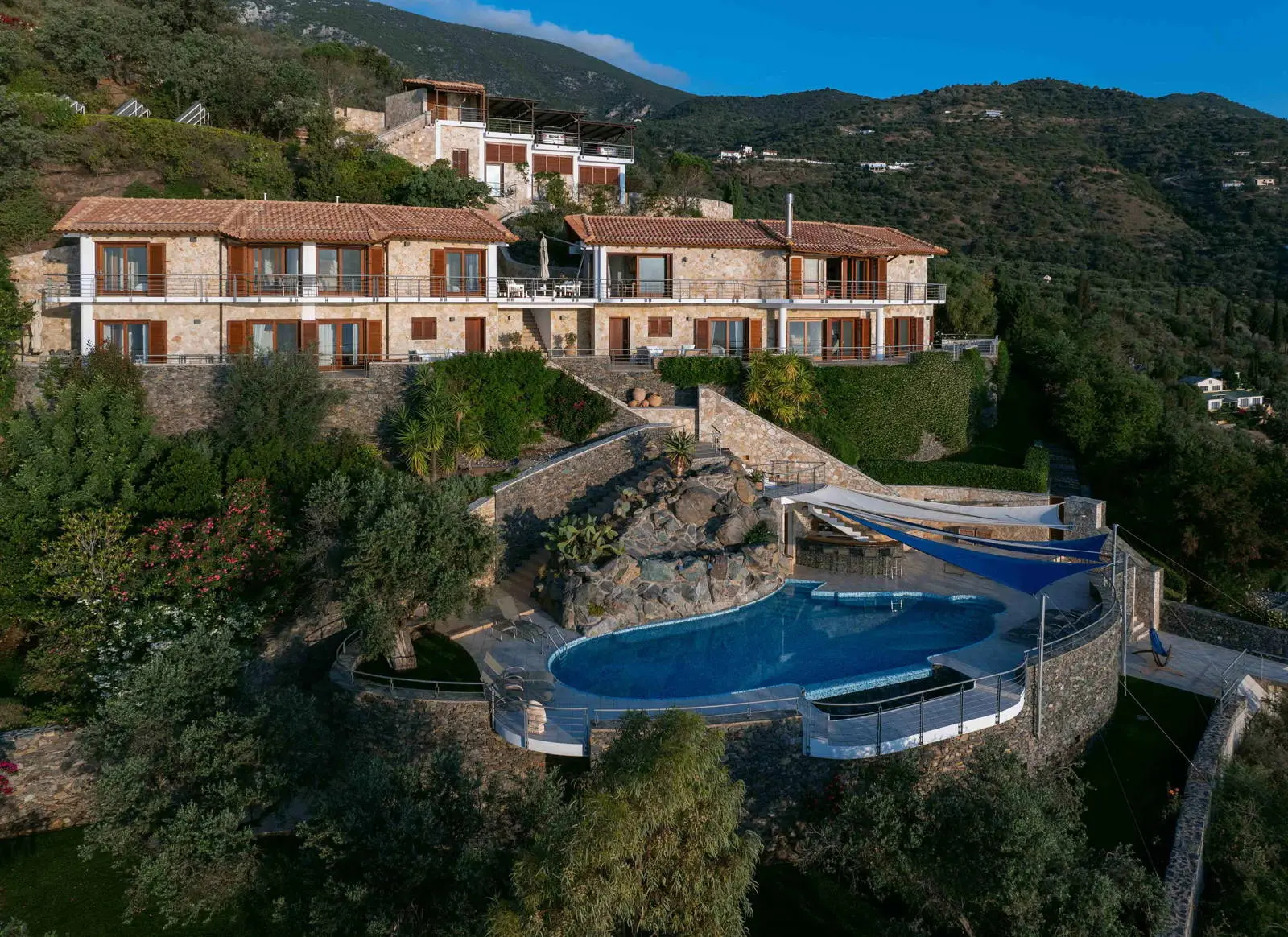 Seafront villa with spa and panoramic views in Pera Melana, Arcadia