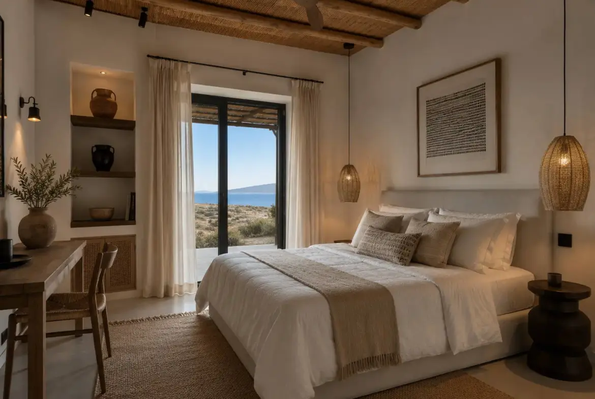 Contemporary seafront 4-bedroom villa in Tripiti, Paros