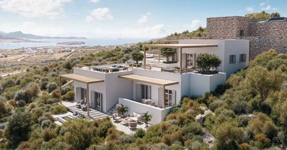 Wonderful villa with a panoramic view in Antiparos