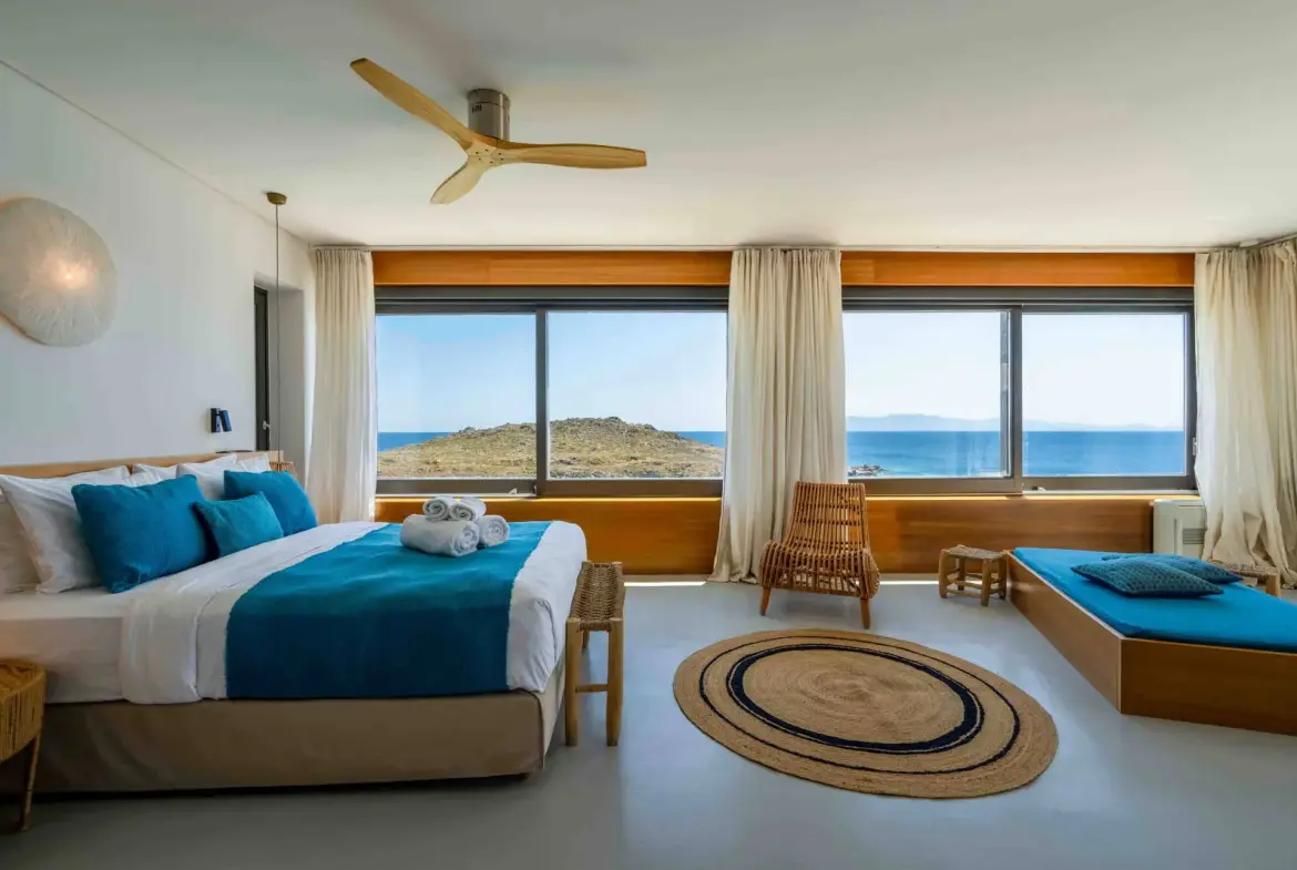 Exclusive waterfront 6-Bedroom villa in a private gated community in Mykonos