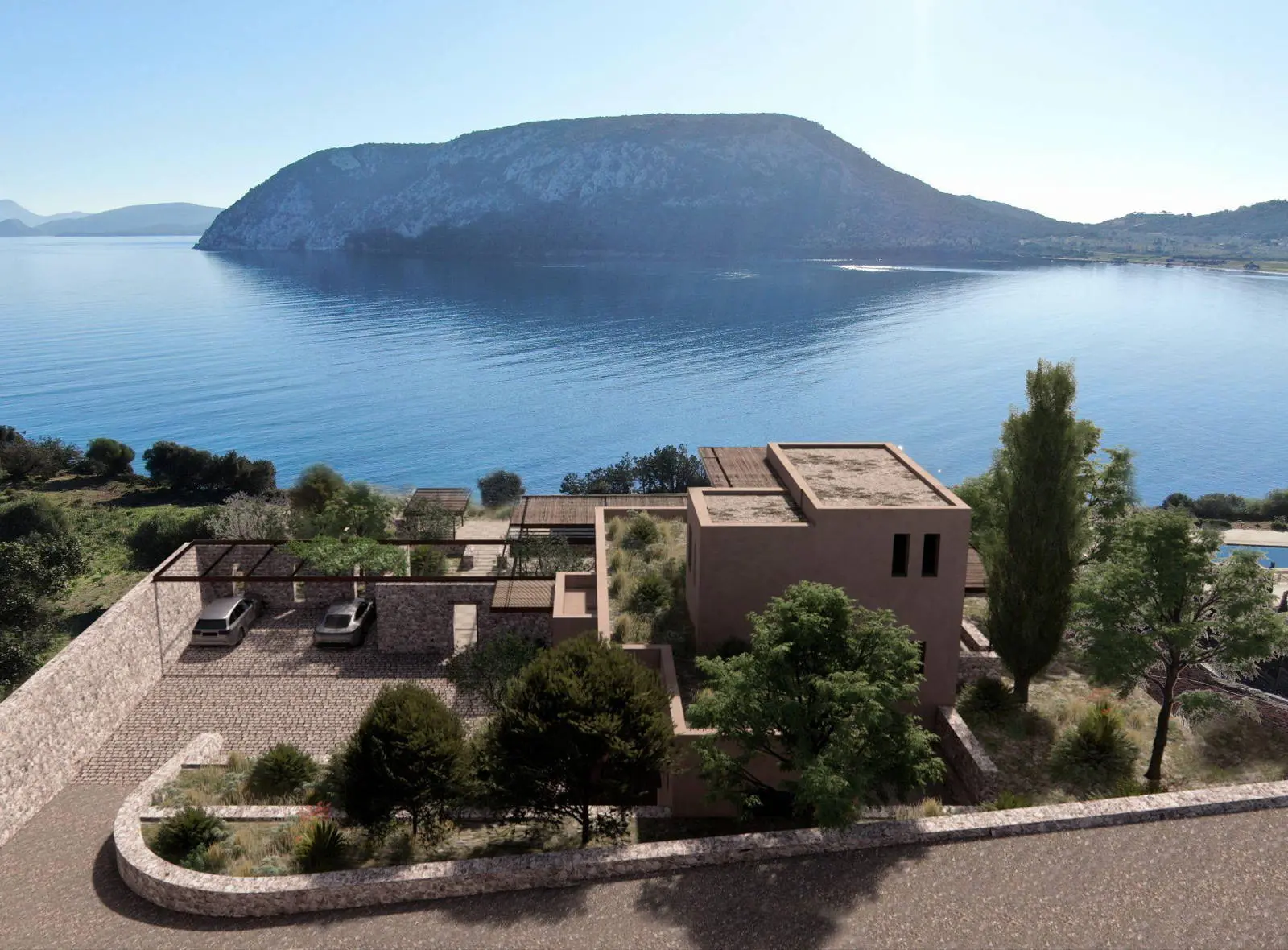 Villa Aeon: Waterfront 425 sq.m. villa with infinity pool and private beach access in Porto Heli