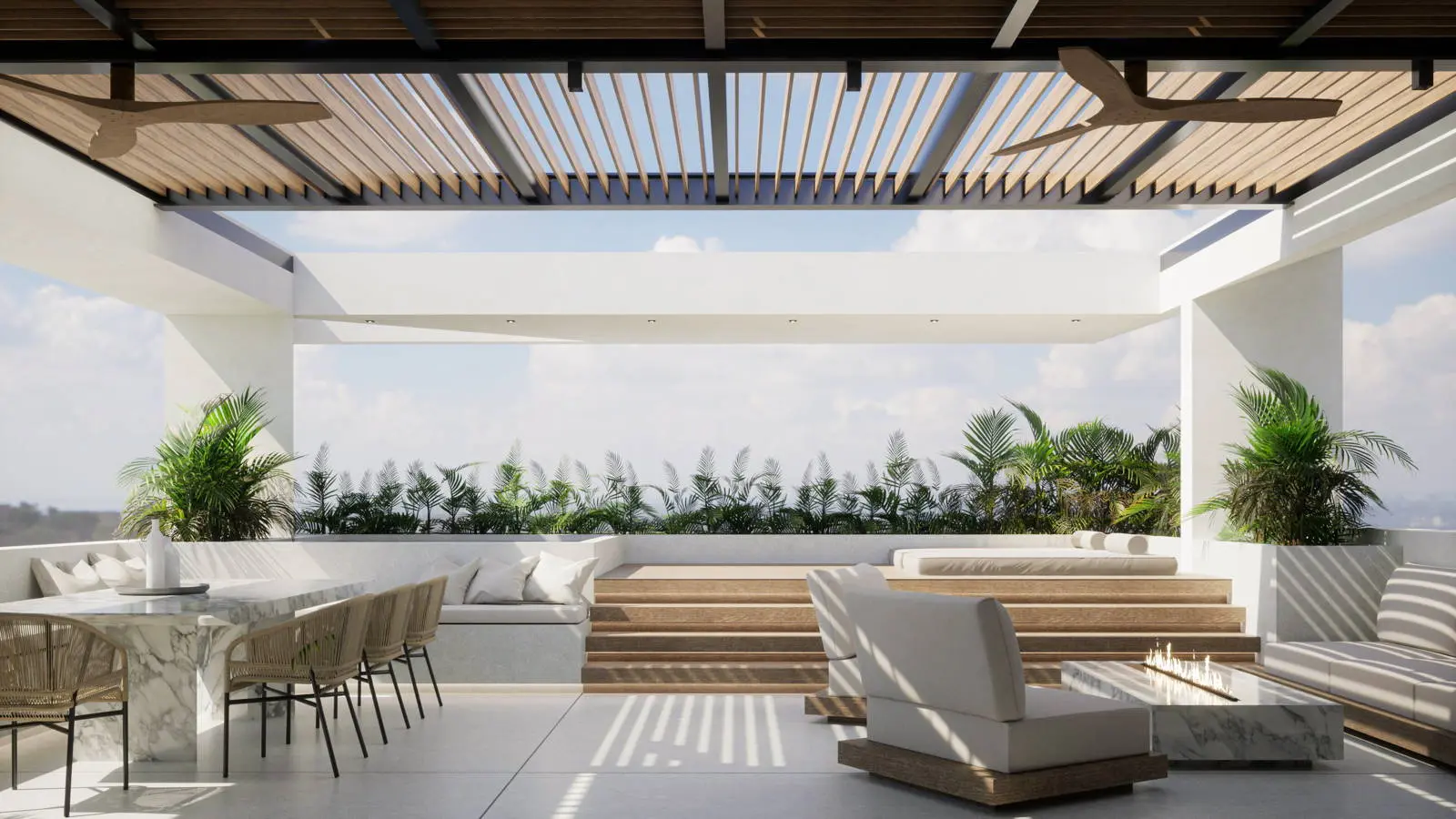 Minimal building with 3 apartments in Golf with sea view