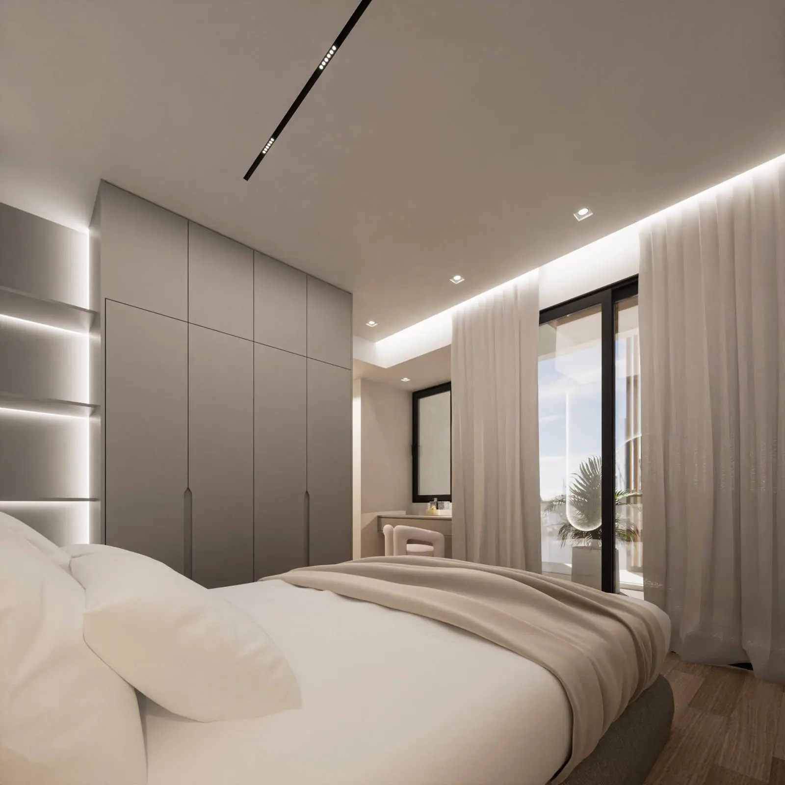 Minimal building with 3 apartments in Golf with sea view
