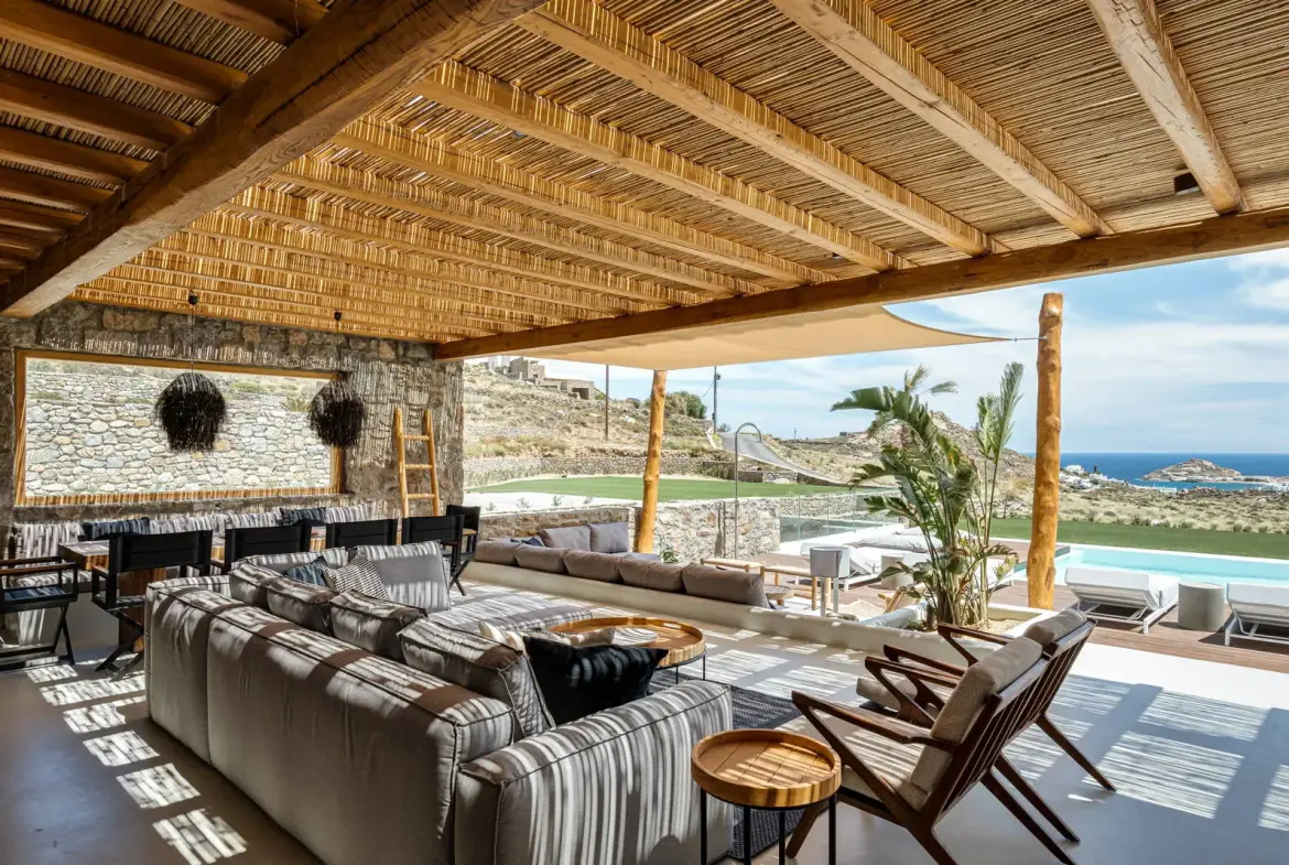Luxury hilltop villa with sea view in Mykonos