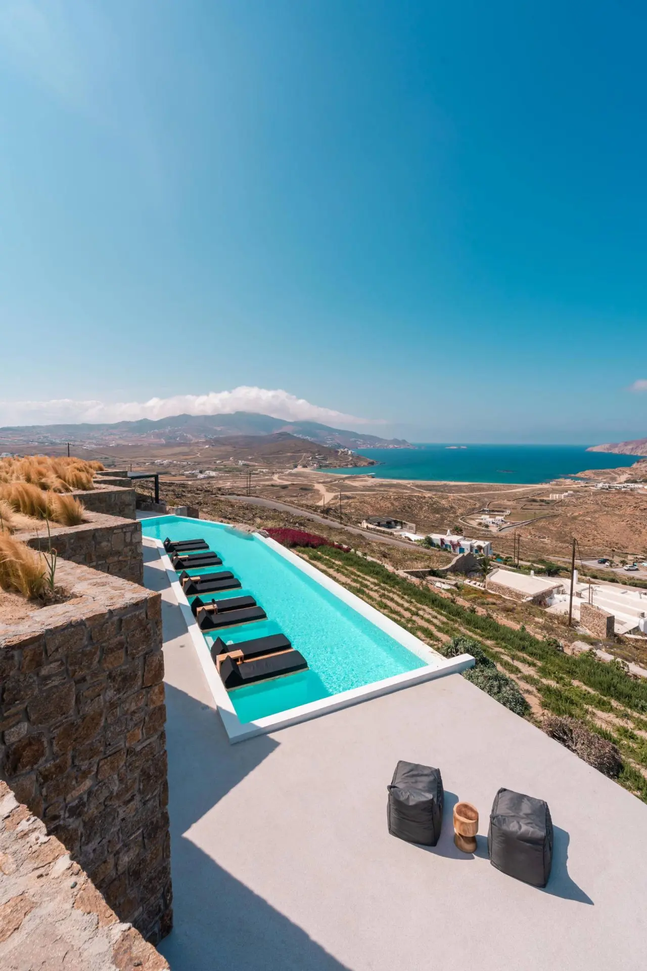 Luxury Architectural Cave Villa with Pool & Panoramic Aegean Views in Ftelia, Mykonos