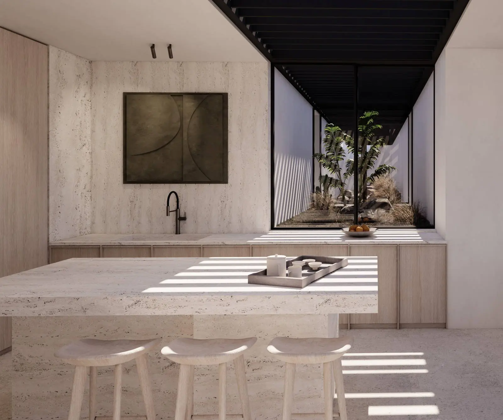 Subterranean architect-designed villa with panoramic sea views, Isterni, Paros