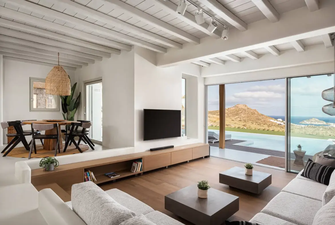 Luxury hilltop villa with sea view in Mykonos