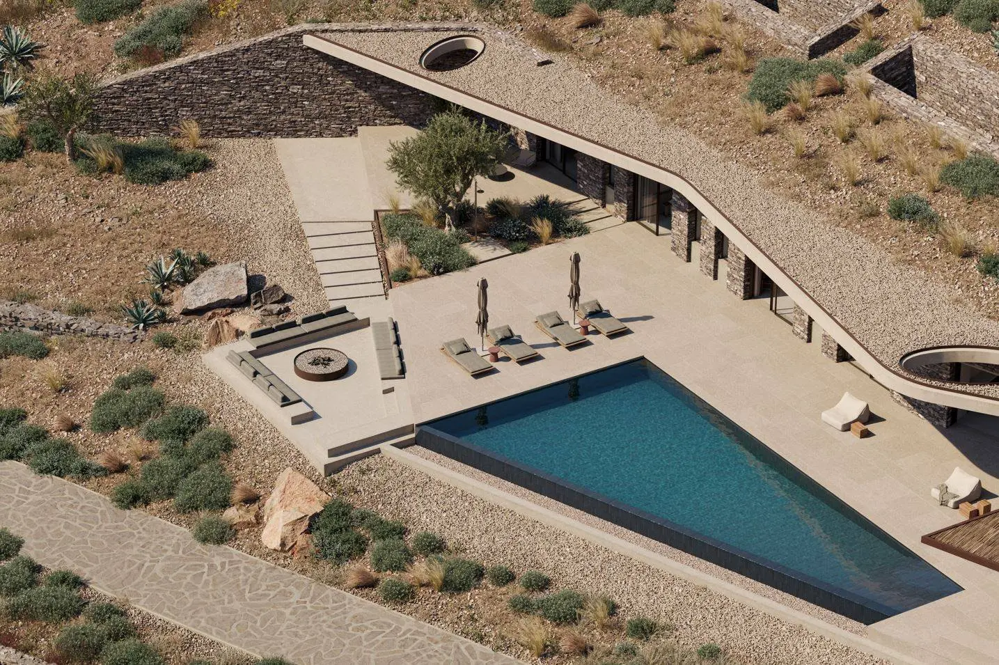 Under construction, luxurious villa with panoramic sea views in Paros