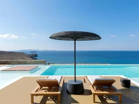Exclusive Mykonian retreat with sunset views near Mykonos Town