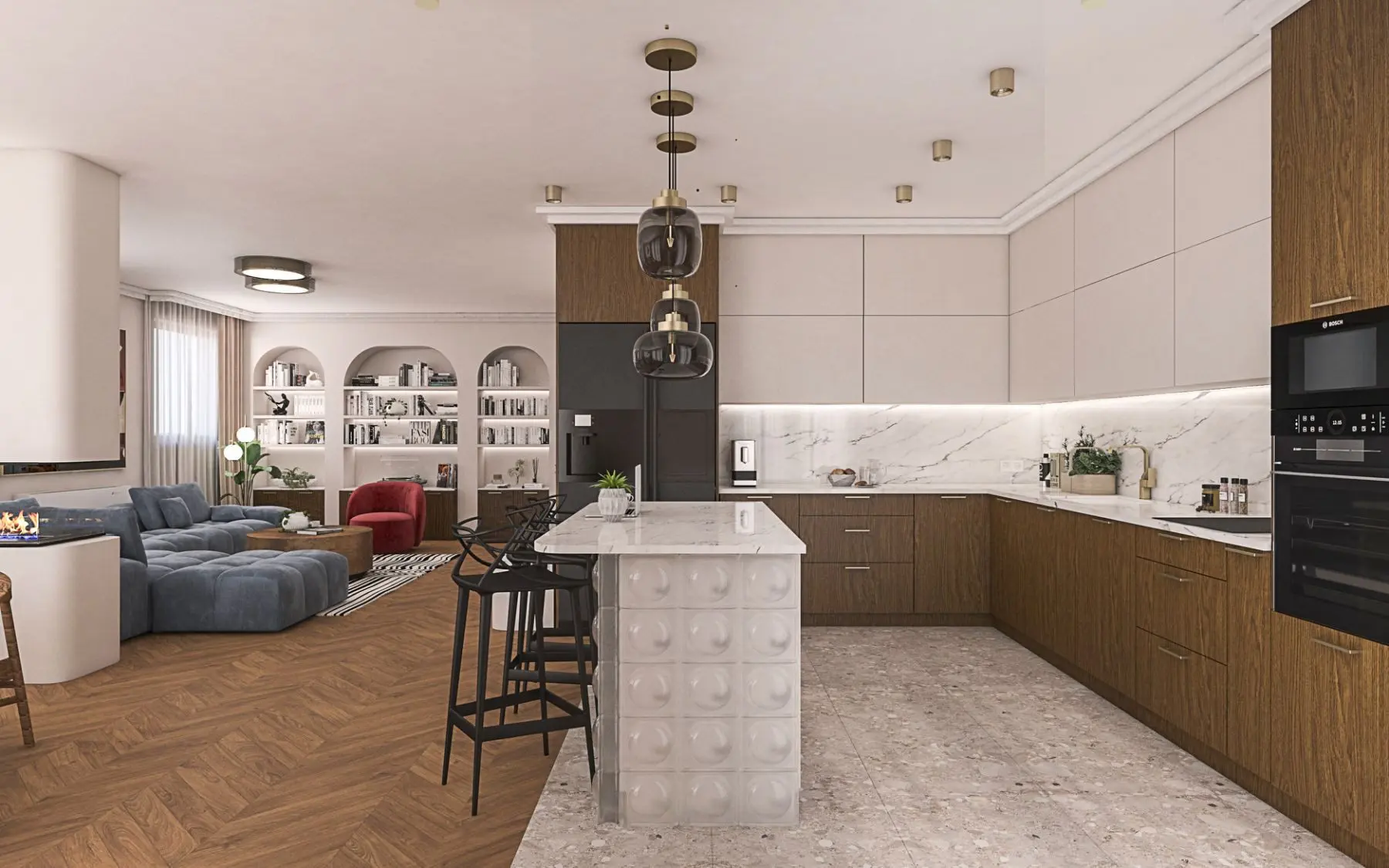 New detached house with modern architecture and high-class execution