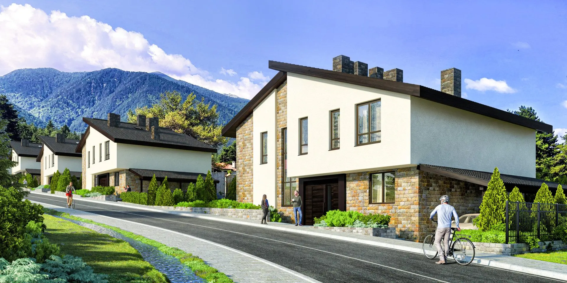 c360d0edf23eb4a1ee8e41f2c16ea20c House with panoramic views and private yard in a villa village near Pirin Golf