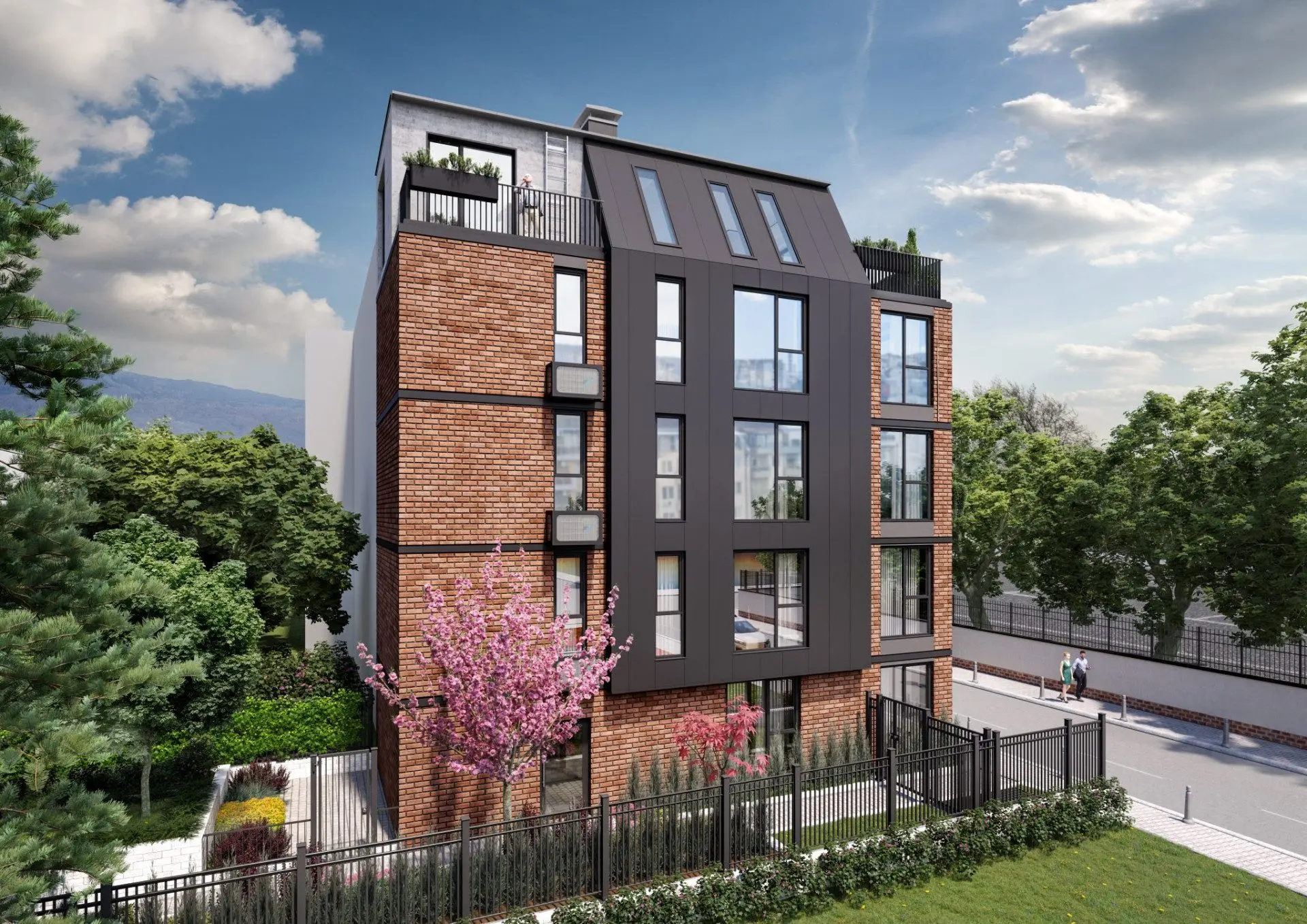 Independent building with office space and four residential floors in the Center